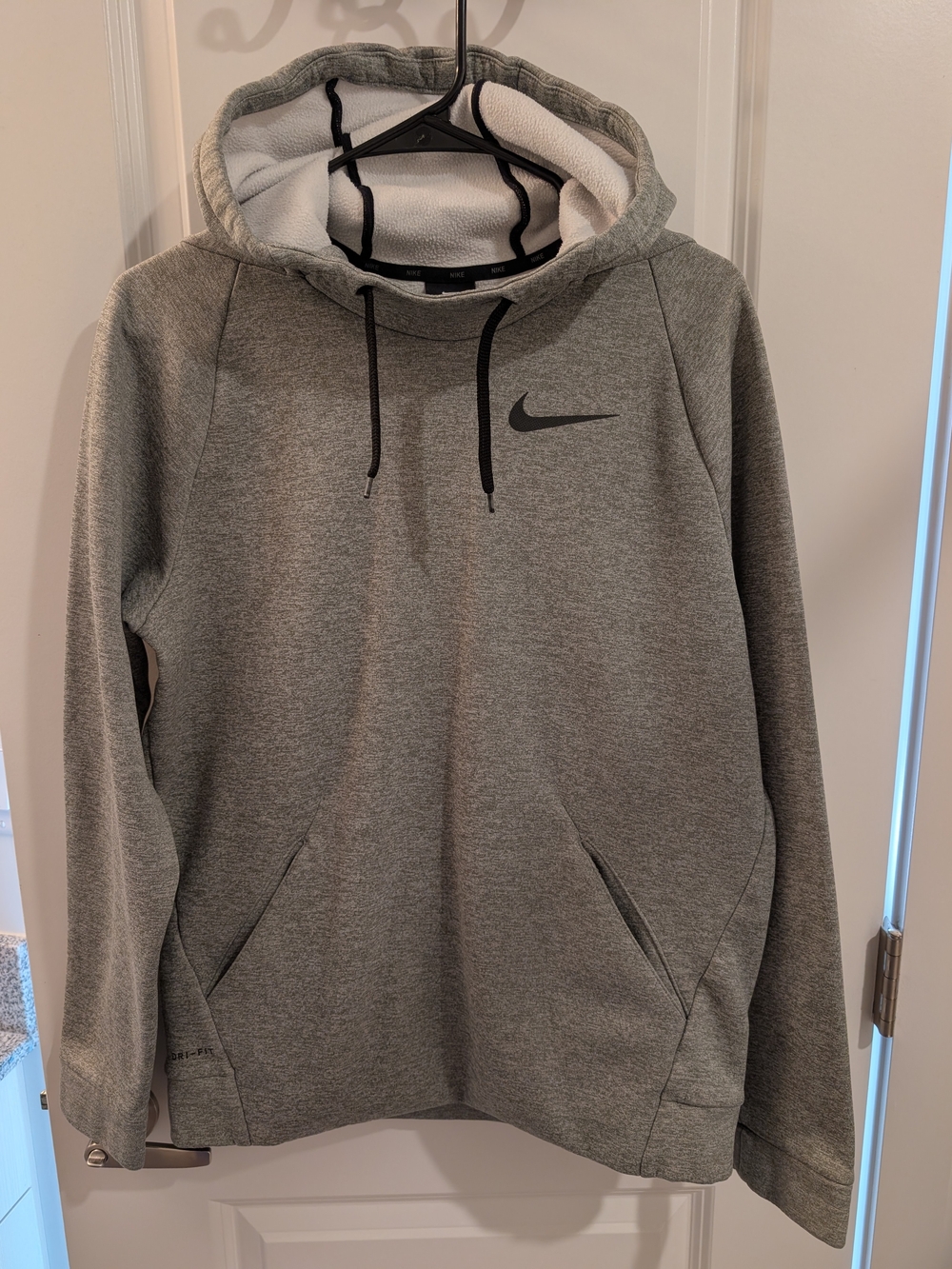 Nike Gray Pullover Hoodie with Black Swoosh